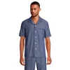 Big & Tall Lands' End Short Sleeve Poplin Pajama Shirt -Stylish Men-Lands' End 6174038 Indigo Chambray