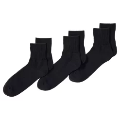 Men's Lands' End 3-Pack Cotton Rib Quarter-Crew Socks