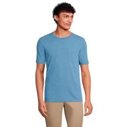 Big & Tall Lands' End Garment Dye Slub Pocket Tee