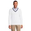 Men's Lands' End Classic Drifter V-Neck Tipped Cable Sweater -Stylish Men-Lands' End 6192036